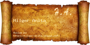 Hilger Anita névjegykártya